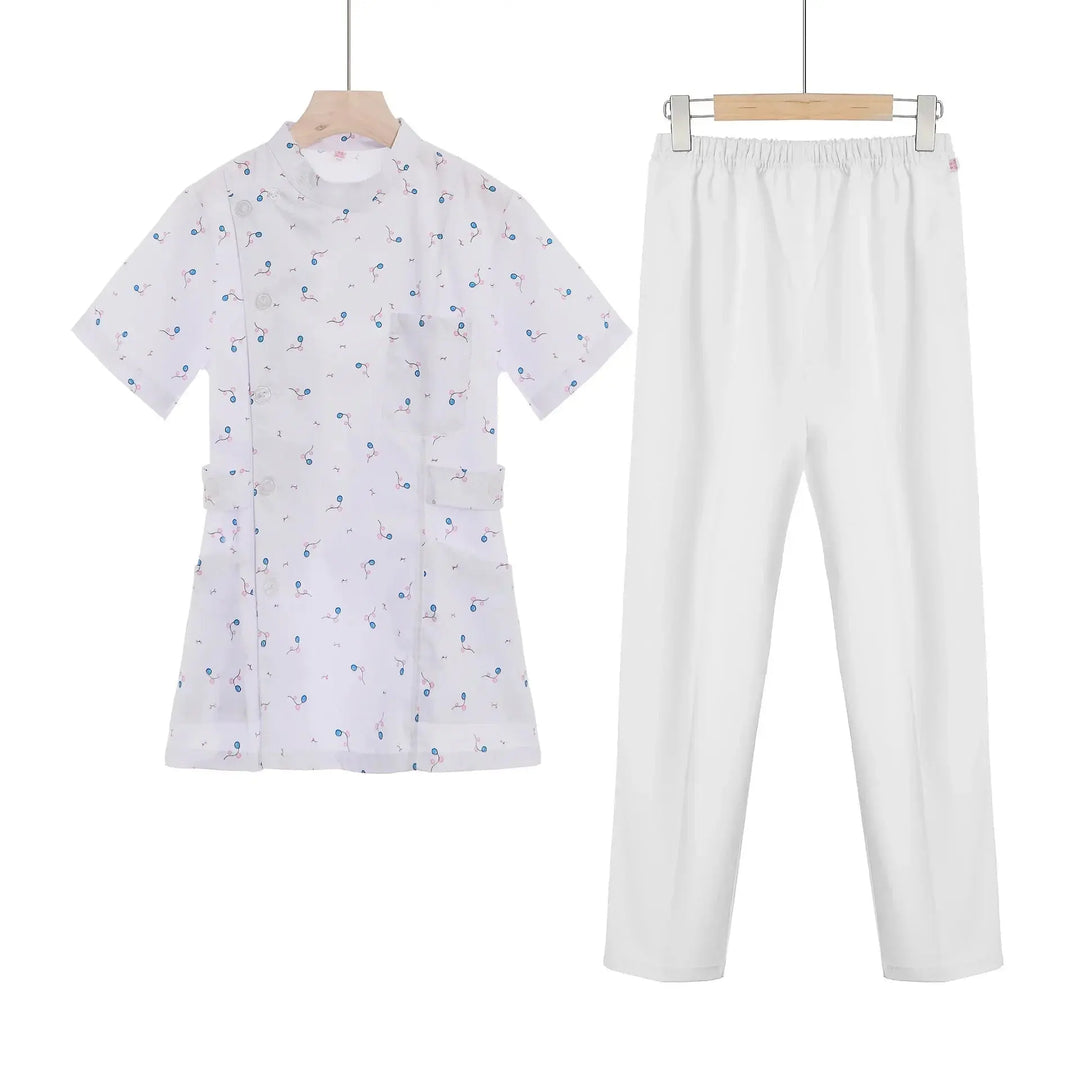 Rosa kurzes OP-Set, medizinische Uniform für Krankenschwester und Arzt, Damenbekleidung, zweiteiliger Krankenpflegeanzug, Schönheitssalon Krankenhauskleid mit Logo MedSurgery Store For Digital Health