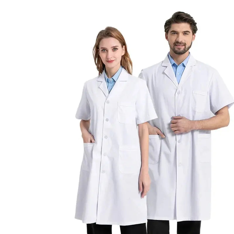 Medizinischer Kittel aus weißer Baumwolle und Polyester, Laborkittel für Wissenschaftler, Arbeitskleidung für Ärzte, Uniform, Lebensmittelkittel, Laborkittel, Herrenkittel MedSurgery Store For Digital Health