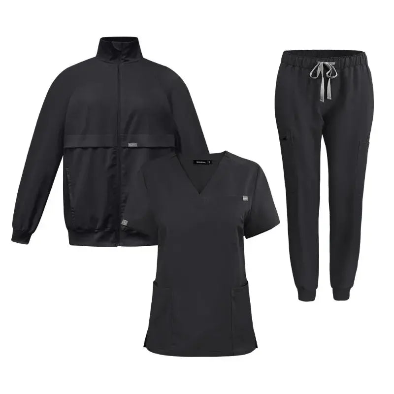 Work Top, Arzt und Krankenschwester Uniform, Plain Pants mit mehr Taschen, Dental Scrub Pants, Unisex Scrubs, 3 Stück Set CJdropshipping
