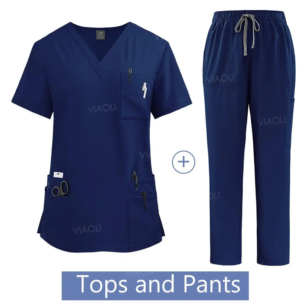 Frauen medizinische Uniform, Krankenhaus Scrubs Set, Großhandel, Krankenpflege Uniformen, Apotheke und Gesundheitswesen Klinik Arbeitskleidung CJdropshipping