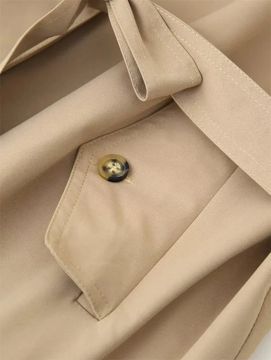 Damen Trenchcoat, neuer Kurzmantel mit Gürtel, Revers, elegantes Freizeitoberteil für Frauen 2025 MedSurgery Store For Digital Health