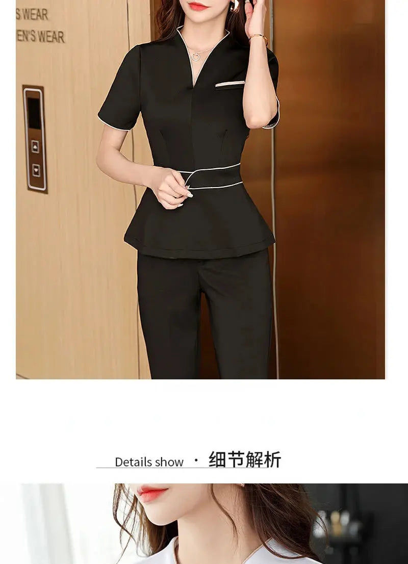 Sommer-Ästhetik-Uniform, Kurzarm-Schönheitssalon-Anzug, Damen-Spa-Ästhetikerin-Kleidung, Hotel-Massage-Arbeitskleidung, Koreanische Overalls-BC MedSurgery Store For Digital Health