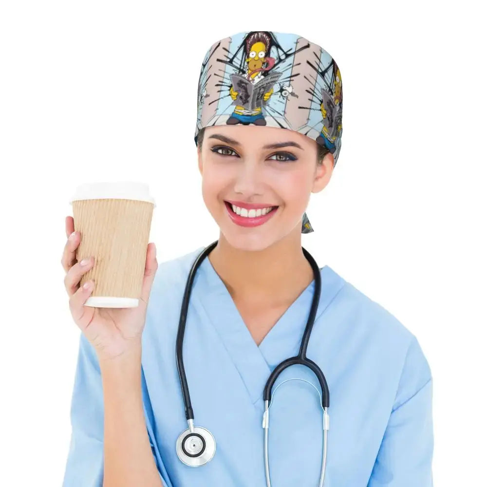 Personalisierte verstellbare Arbeitsmütze mit Gehirn Explosion, Simpsons chirurgische Kappe, chirurgische Kappe für Krankenpflege, Arzt, Chirurg, für Chef MedSurgery Store For Digital Health