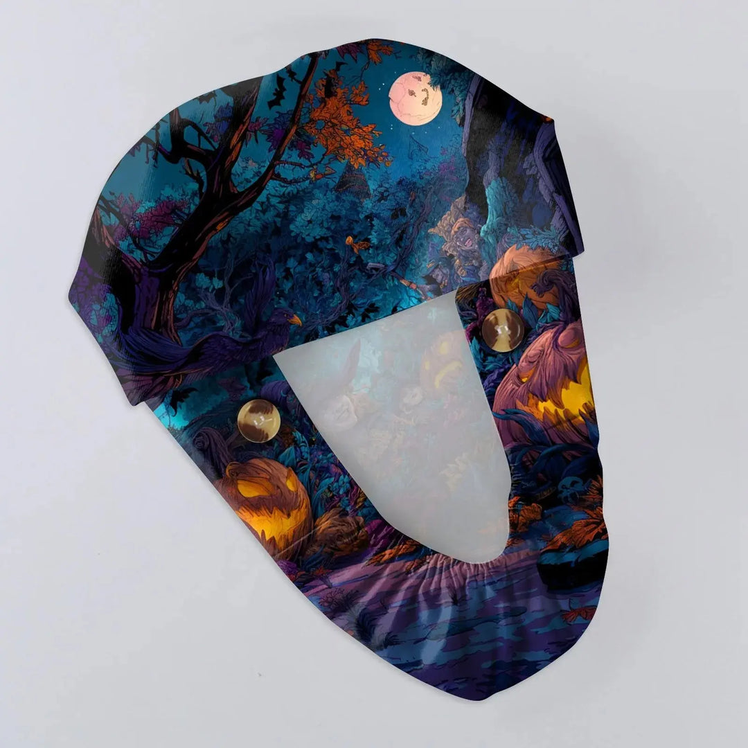 Unisex Halloween Print Scrub Cap für Ärzte oder Krankenschwestern - Scrub Cap mit Druck für medizinische Arbeit. Casual Style aus Baumwolle, bequem und stilvoll. CJdropshipping