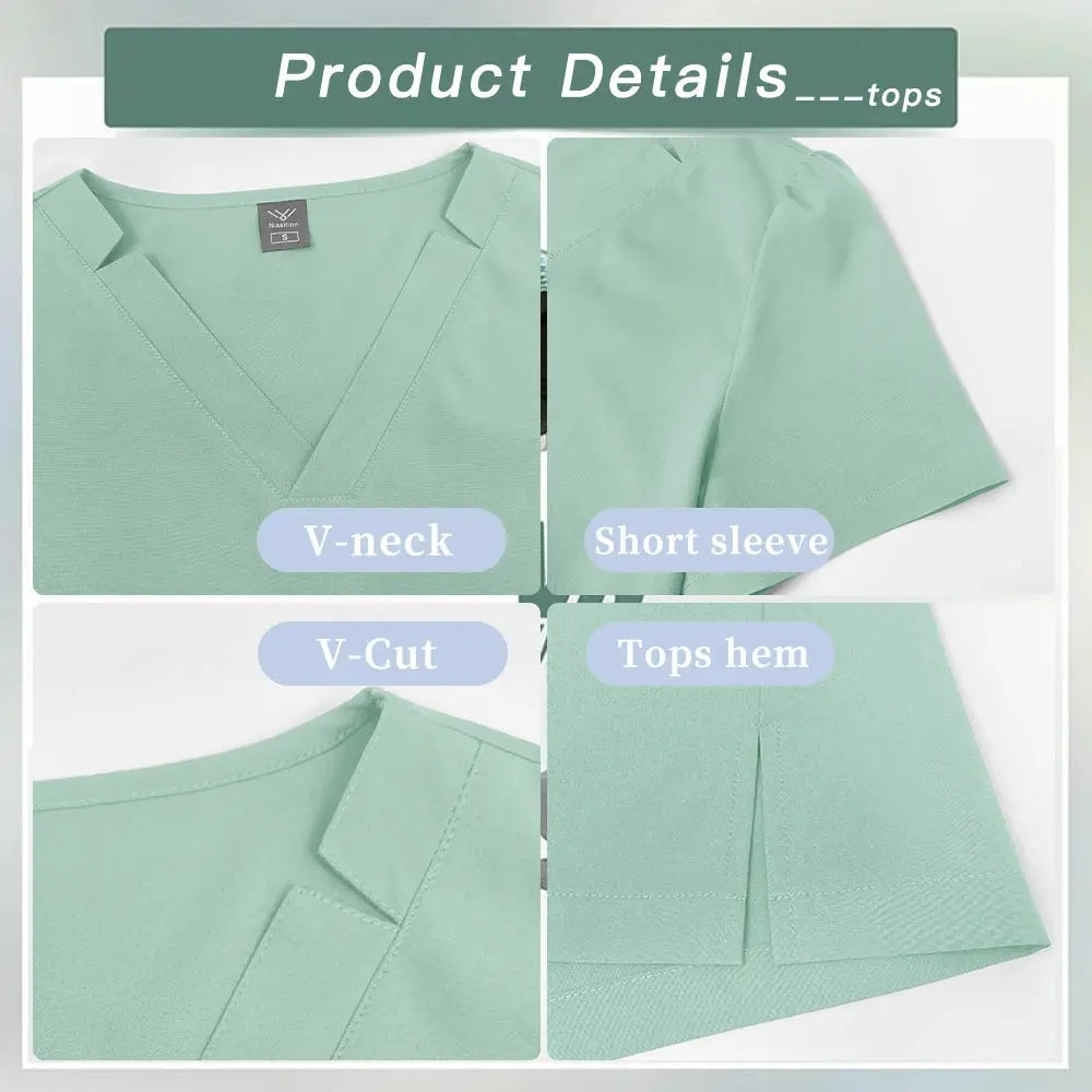Kurze Ärmel Klinik Arbeitskleidung, Frauen Scrubs, Krankenhaus Scrubs, Dental Scrub Anzug, Krankenpflege Zubehör CJdropshipping