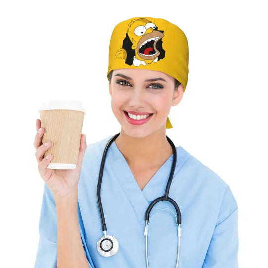 Personalisierte Die Simpsons Cartoon Cartoon medizinisches Personal Scrubs Hut Männer Frauen medizinische Krankenpflege chirurgische Scrub Kappen MedSurgery Store für digitale Gesundheit
