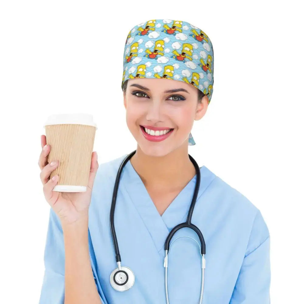 Personalisierte Die Simpsons Cartoon Cartoon medizinisches Personal Scrubs Hut Männer Frauen medizinische Krankenpflege chirurgische Scrub Kappen MedSurgery Store für digitale Gesundheit