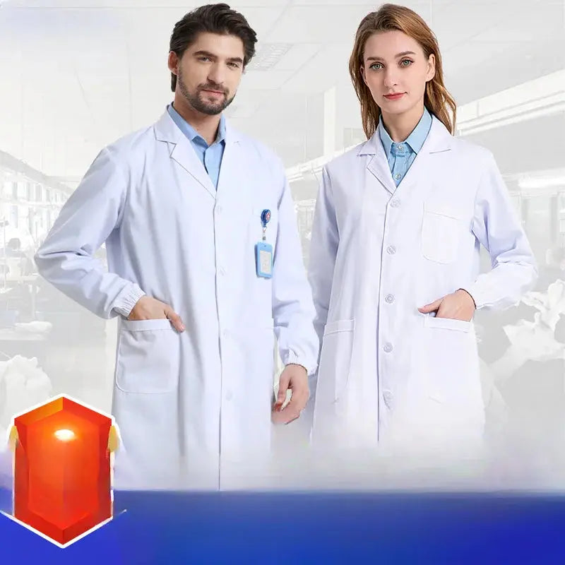 Medizinischer Kittel aus weißer Baumwolle und Polyester, Laborkittel für Wissenschaftler, Arbeitskleidung für Ärzte, Uniform, Lebensmittelkittel, Laborkittel, Herrenkittel MedSurgery Store For Digital Health