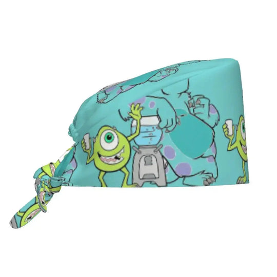 Personalisierte verstellbare Arbeitsmütze mit Monsters University Cartoon, chirurgische Mütze für Männer und Frauen, chirurgische Mütze für Krankenschwestern, Ärzte und Chirurgen MedSurgery Store For Digital Health