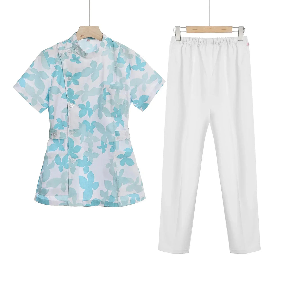 Rosa kurzes OP-Set, medizinische Uniform für Krankenschwester und Arzt, Damenbekleidung, zweiteiliger Krankenpflegeanzug, Schönheitssalon Krankenhauskleid mit Logo MedSurgery Store For Digital Health