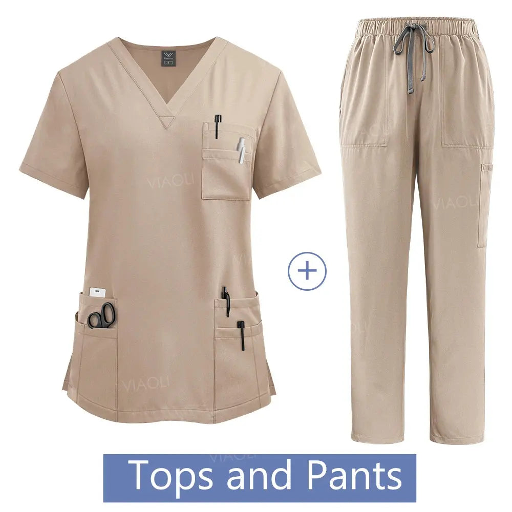 Frauen medizinische Uniform, Krankenhaus Scrubs Set, Großhandel, Krankenpflege Uniformen, Apotheke und Gesundheitswesen Klinik Arbeitskleidung CJdropshipping
