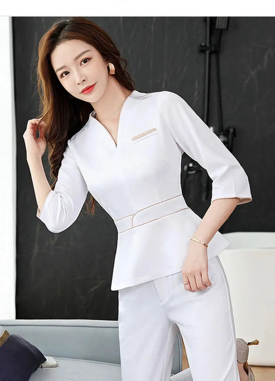 Sommer-Ästhetik-Uniform, Kurzarm-Schönheitssalon-Anzug, Damen-Spa-Ästhetikerin-Kleidung, Hotel-Massage-Arbeitskleidung, Koreanische Overalls-BC MedSurgery Store For Digital Health