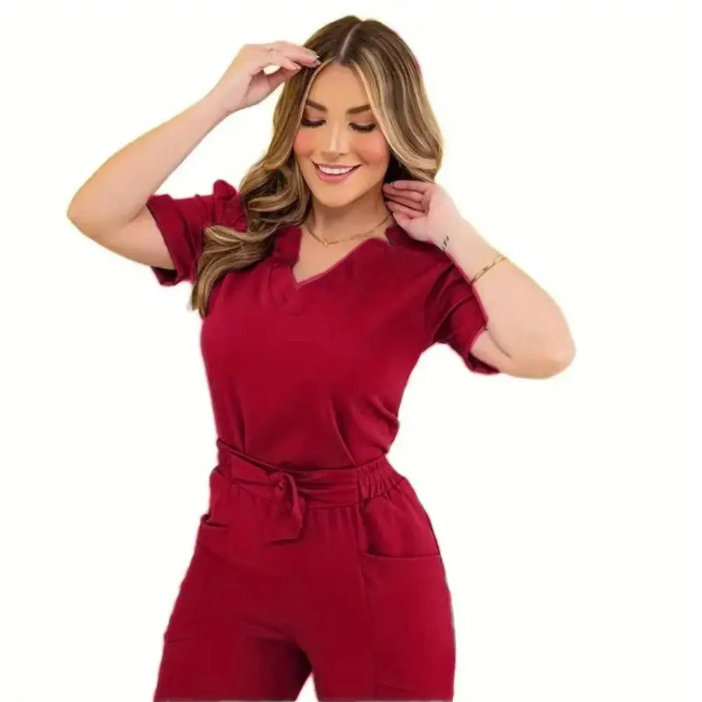 Kurzarm-OP-Sets für Frauen: Sommer-OP-Kittel, ideal für die Schönheitspflege und den OP-Bereich CJdropshipping