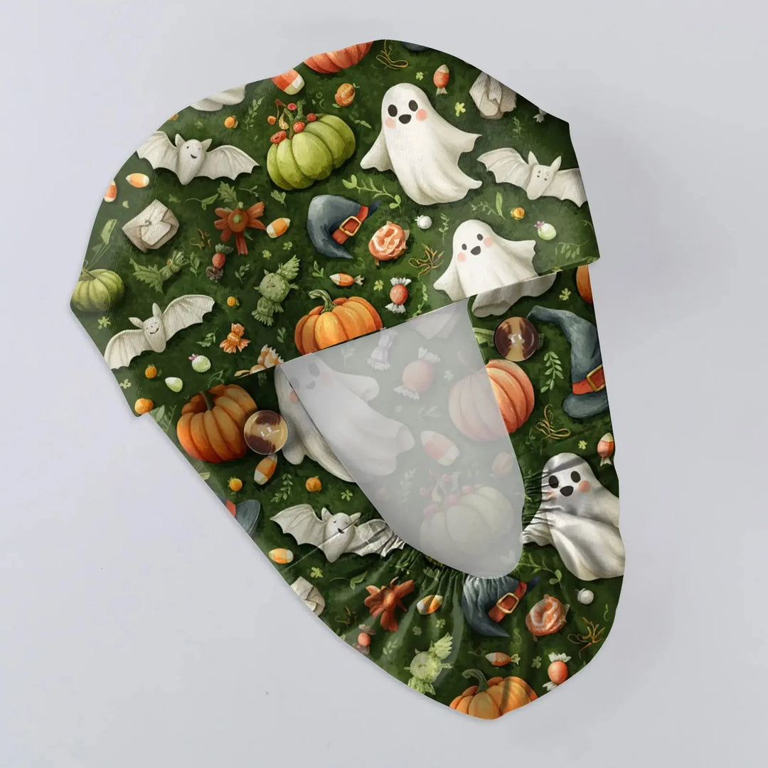 Unisex Halloween Print Scrub Cap für Ärzte oder Krankenschwestern - Scrub Cap mit Druck für medizinische Arbeit. Casual Style aus Baumwolle, bequem und stilvoll. CJdropshipping