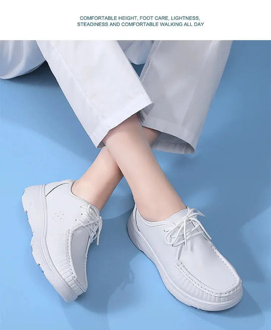 STRONGSHEN, weiße Plateauschuhe, Krankenpflegeschuhe für Frauen, leichte und bequeme Freizeitschuhe für die Arbeit, modische Slipper für Frauen MedSurgery Store For Digital Health
