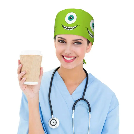 Personalisierte verstellbare Arbeitsmütze mit Monsters University Cartoon, chirurgische Mütze für Männer und Frauen, chirurgische Mütze für Krankenschwestern, Ärzte und Chirurgen MedSurgery Store For Digital Health