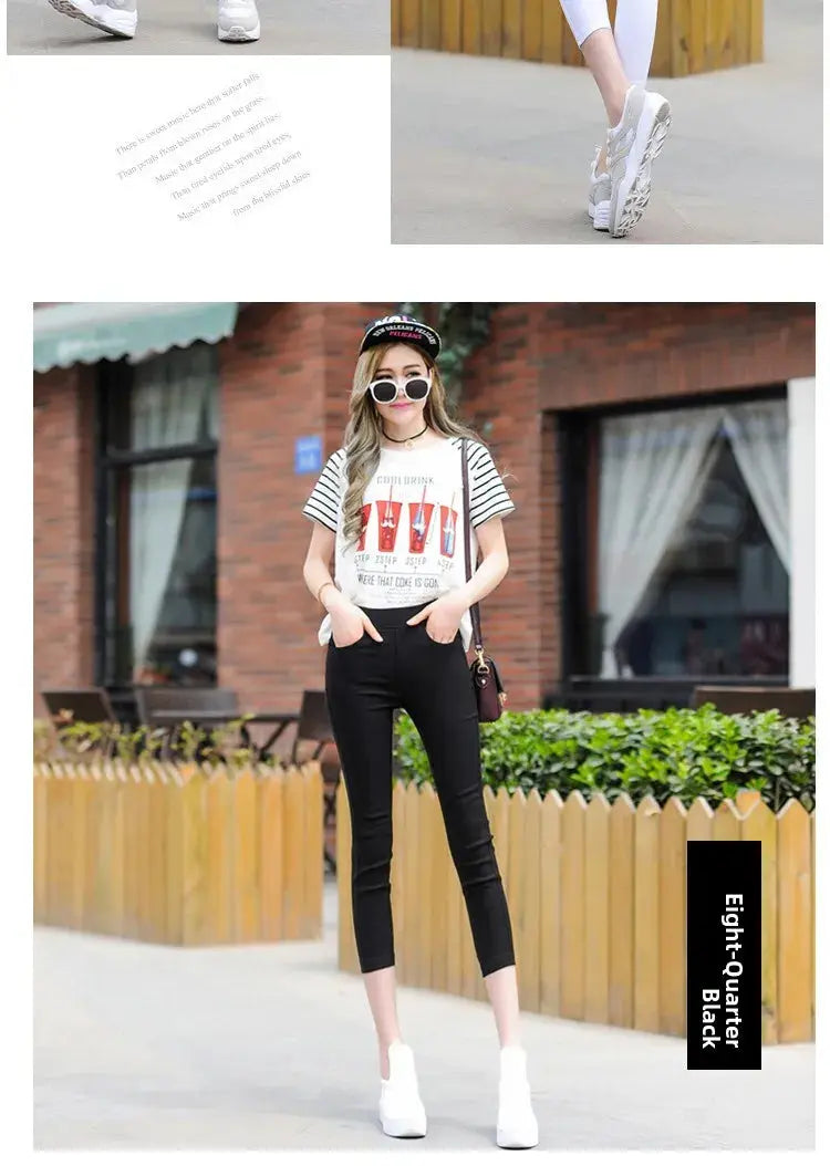 Frauen hohe Taille weiß dünne Leggings, Sommer achtzehn adeazant plonnings, kleine Fuß plonnings sie... MedSurgery Store für digitale Gesundheit
