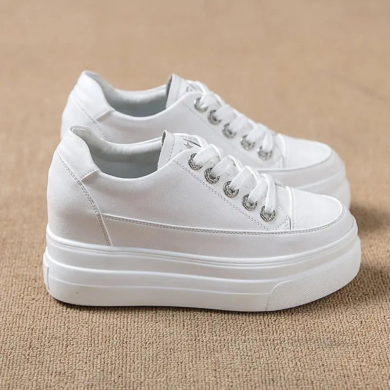 chaussures ete femme espadrille femme basket femme compensé Damen lässige Turnschuhe, atmungsaktiv und bequem weiße Schuhe mit 8CM Fersen, Plattform Höhe steigen, Herbst, 2022 MedSurgery Store For Digital Health