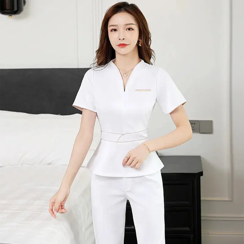 Sommer-Ästhetik-Uniform, Kurzarm-Schönheitssalon-Anzug, Damen-Spa-Ästhetikerin-Kleidung, Hotel-Massage-Arbeitskleidung, Koreanische Overalls-BC MedSurgery Store For Digital Health