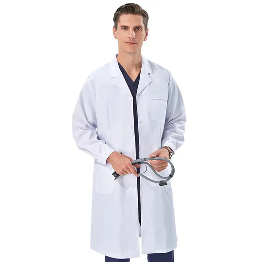 Günstiger weißer Laborkittel für Frauen, Männer, Studenten, Chemie, medizinische Fachkräfte, Krankenschwester, Langarm, Arztkittel XK002 MedSurgery Store For Digital Health