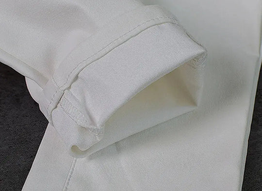 Damenhose mit niedriger Leibhöhe, eng anliegende elastische Hose mit Doppelreißverschluss, weiße Kunstlederhose für Damen MedSurgery Store For Digital Health