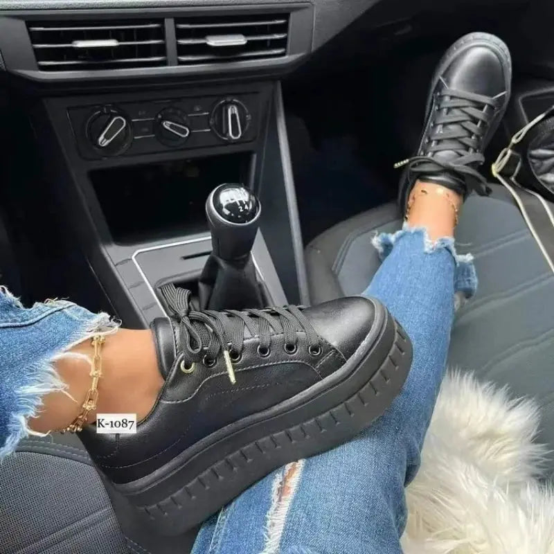 Weiße Schuhe, Damen Freizeitschuhe, Neue 2025 Plateau-Sneakers, Einfarbige Damenschuhe, Trendige Leichte PU Vulkanisierte Schuhe MedSurgery Store For Digital Health