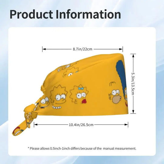 Personalisierte Die Simpsons Cartoon Cartoon medizinisches Personal Scrubs Hut Männer Frauen medizinische Krankenpflege chirurgische Scrub Kappen MedSurgery Store für digitale Gesundheit