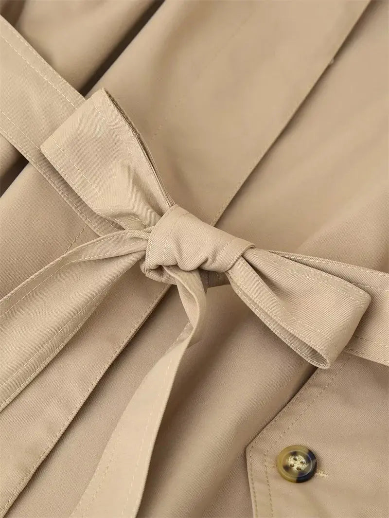 Damen Trenchcoat, neuer Kurzmantel mit Gürtel, Revers, elegantes Freizeitoberteil für Frauen 2025 MedSurgery Store For Digital Health