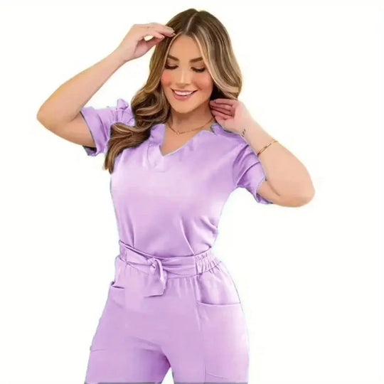 Kurzarm-OP-Sets für Frauen: Sommer-OP-Kittel, ideal für die Schönheitspflege und den OP-Bereich CJdropshipping