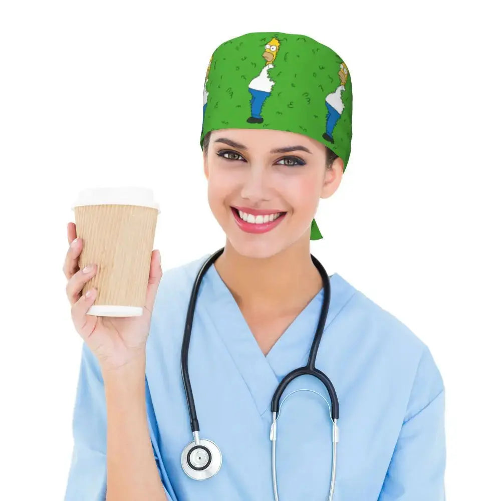 Personalisierte Die Simpsons Cartoon Cartoon medizinisches Personal Scrubs Hut Männer Frauen medizinische Krankenpflege chirurgische Scrub Kappen MedSurgery Store für digitale Gesundheit