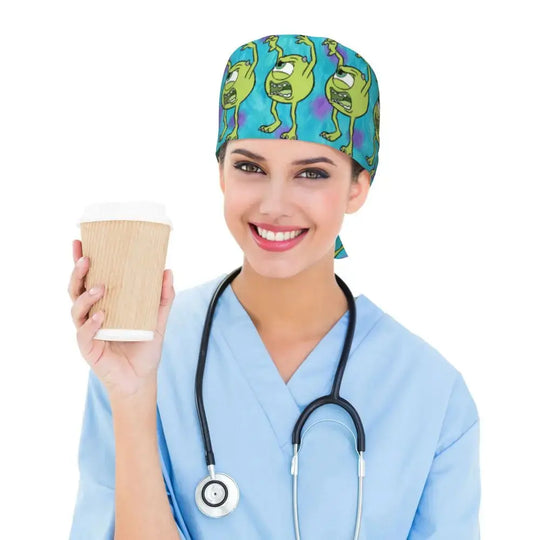 Personalisierte verstellbare Arbeitsmütze mit Monsters University Cartoon, chirurgische Mütze für Männer und Frauen, chirurgische Mütze für Krankenschwestern, Ärzte und Chirurgen MedSurgery Store For Digital Health