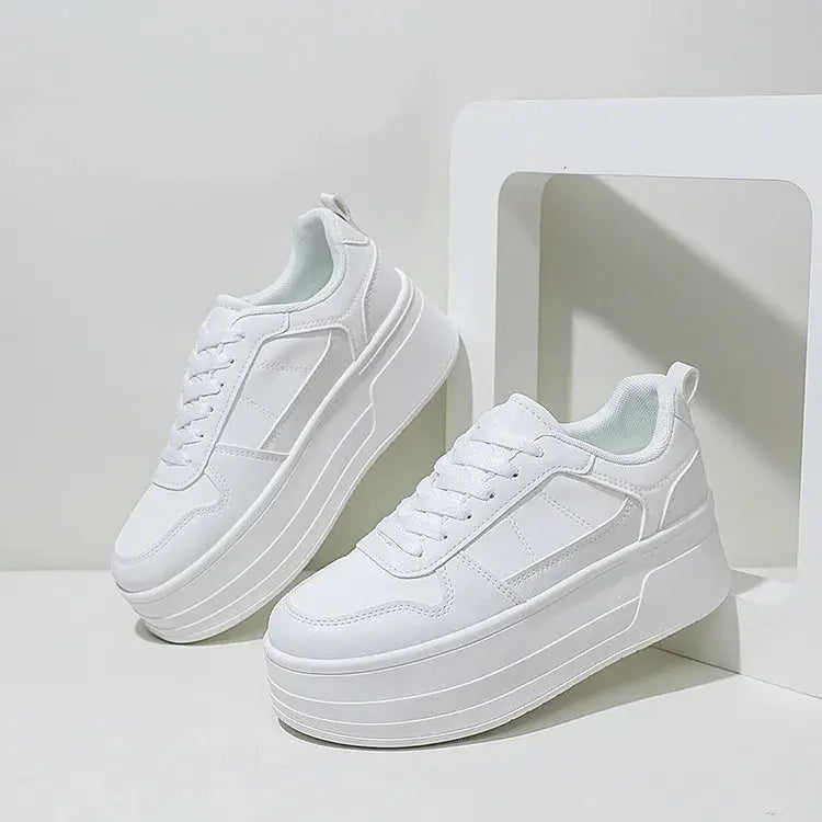 Weiße Turnschuhe für Frauen, hochwertige Freizeitschuhe aus Leder, High-Top-Sneaker für Frauen, vulkanisierte Plateauschuhe MedSurgery Store For Digital Health