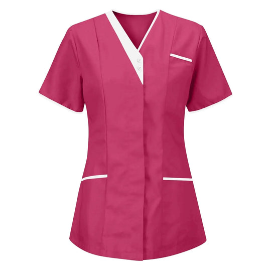 Filipina Medical Elite ISHOWTIENDA - Ergonomische Kurzarm-Klinikuniform mit V-Ausschnitt CJdropshipping