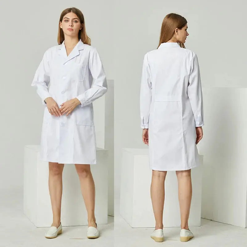Weißer Laborkittel, langärmeliger Arztkittel, Isolierkittel für Männer, Laborkittel, Krankenschwester und Studentenarbeitsanzug MedSurgery Store For Digital Health
