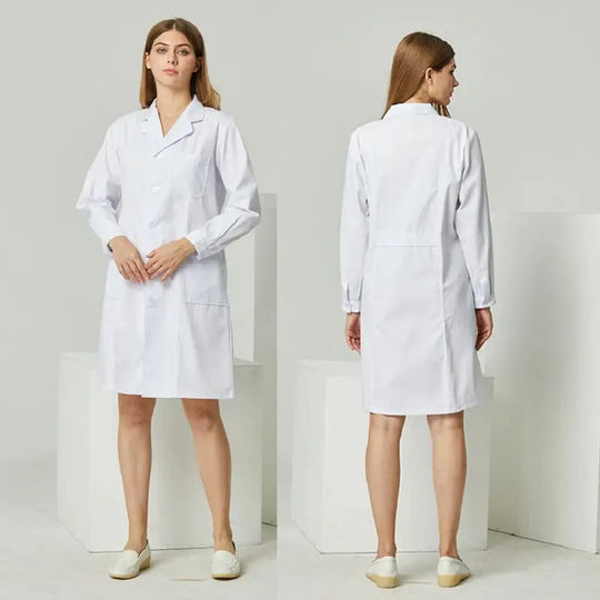 Weißer Laborkittel, langärmeliger Arztkittel, Isolierkittel für Männer, Laborkittel, Krankenschwester und Studentenarbeitsanzug MedSurgery Store For Digital Health