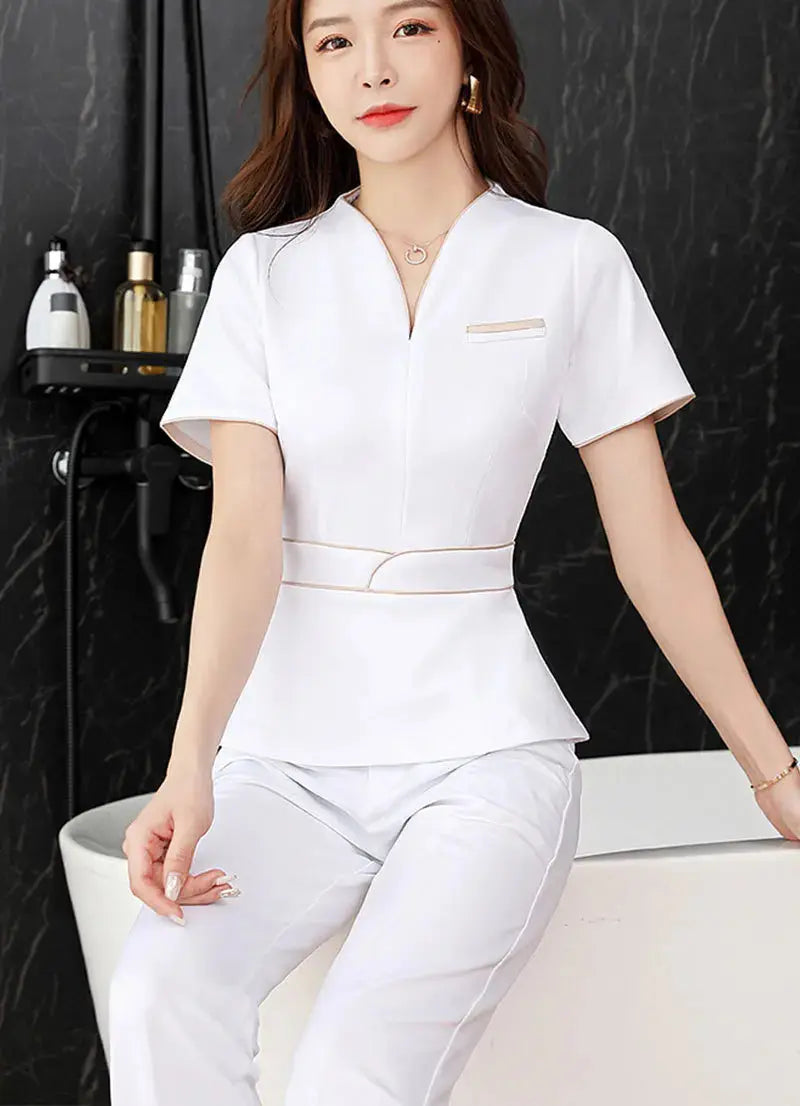 Sommer-Ästhetik-Uniform, Kurzarm-Schönheitssalon-Anzug, Damen-Spa-Ästhetikerin-Kleidung, Hotel-Massage-Arbeitskleidung, Koreanische Overalls-BC MedSurgery Store For Digital Health