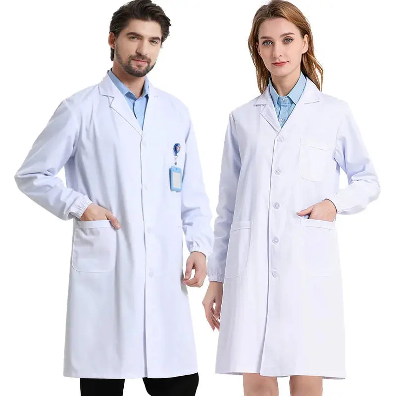 Medizinischer Kittel aus weißer Baumwolle und Polyester, Laborkittel für Wissenschaftler, Arbeitskleidung für Ärzte, Uniform, Lebensmittelkittel, Laborkittel, Herrenkittel MedSurgery Store For Digital Health