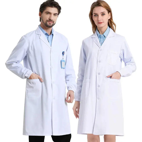 Medizinischer Kittel aus weißer Baumwolle und Polyester, Laborkittel für Wissenschaftler, Arbeitskleidung für Ärzte, Uniform, Lebensmittelkittel, Laborkittel, Herrenkittel MedSurgery Store For Digital Health