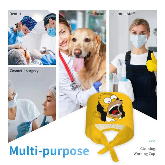 Personalisierte Die Simpsons Cartoon Cartoon medizinisches Personal Scrubs Hut Männer Frauen medizinische Krankenpflege chirurgische Scrub Kappen MedSurgery Store für digitale Gesundheit