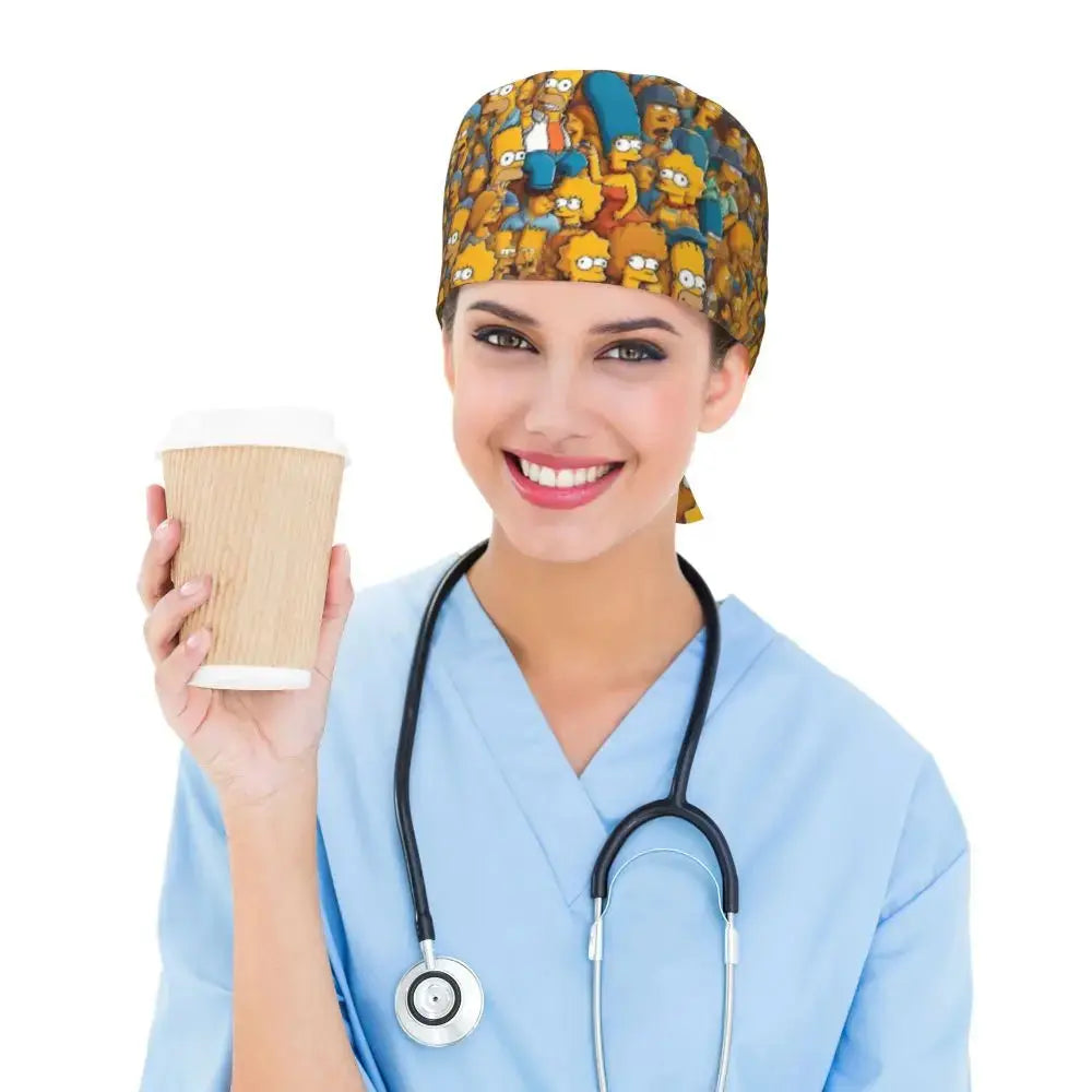 Personalisierte verstellbare Arbeitsmütze mit Gehirn Explosion, Simpsons chirurgische Kappe, chirurgische Kappe für Krankenpflege, Arzt, Chirurg, für Chef MedSurgery Store For Digital Health