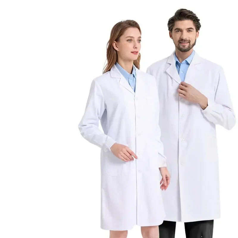 Medizinischer Kittel aus weißer Baumwolle und Polyester, Laborkittel für Wissenschaftler, Arbeitskleidung für Ärzte, Uniform, Lebensmittelkittel, Laborkittel, Herrenkittel MedSurgery Store For Digital Health