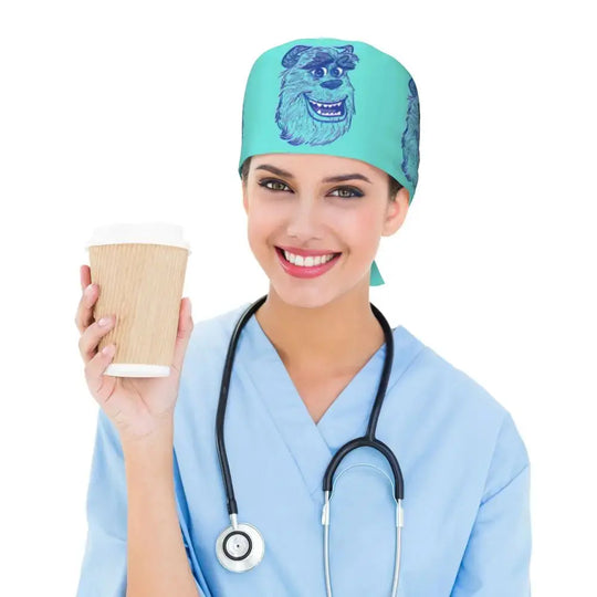 Personalisierte verstellbare Arbeitsmütze mit Monsters University Cartoon, chirurgische Mütze für Männer und Frauen, chirurgische Mütze für Krankenschwestern, Ärzte und Chirurgen MedSurgery Store For Digital Health