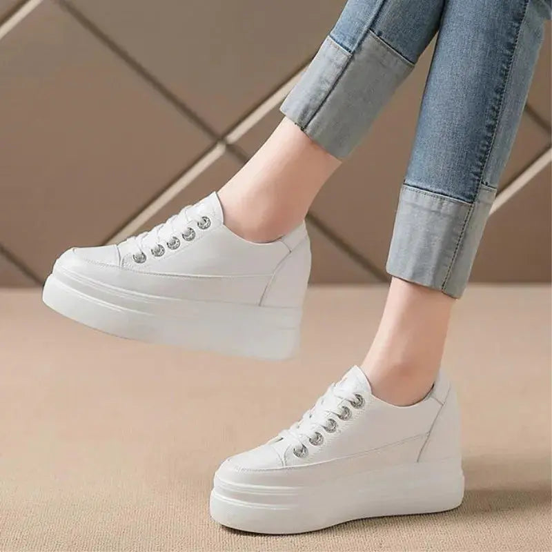 chaussures ete femme espadrille femme basket femme compensé Damen lässige Turnschuhe, atmungsaktiv und bequem weiße Schuhe mit 8CM Fersen, Plattform Höhe steigen, Herbst, 2022 MedSurgery Store For Digital Health