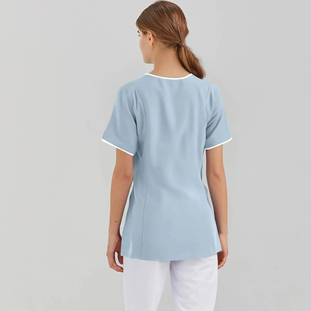 Filipina Medical Elite ISHOWTIENDA - Ergonomische Kurzarm-Klinikuniform mit V-Ausschnitt CJdropshipping