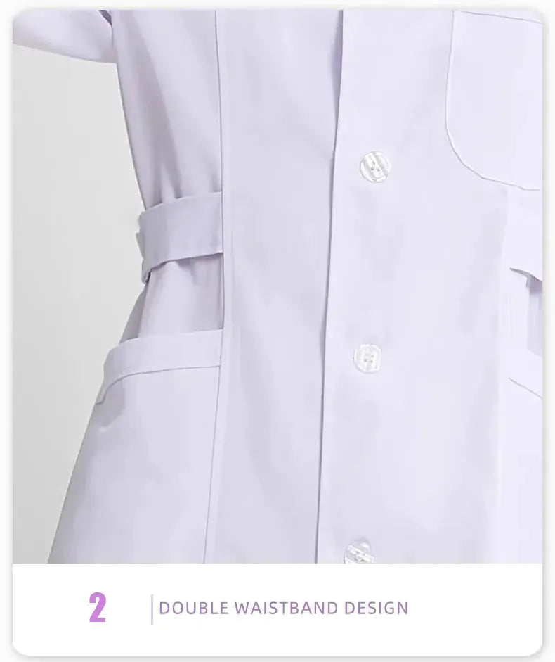 Weißer Arztkittel für Frauen, Baumwollkittel für Krankenschwestern, Arbeitskleidung für Krankenhäuser, wissenschaftliche Laborapotheke professionelle Arbeitsuniform MedSurgery Store For Digital Health