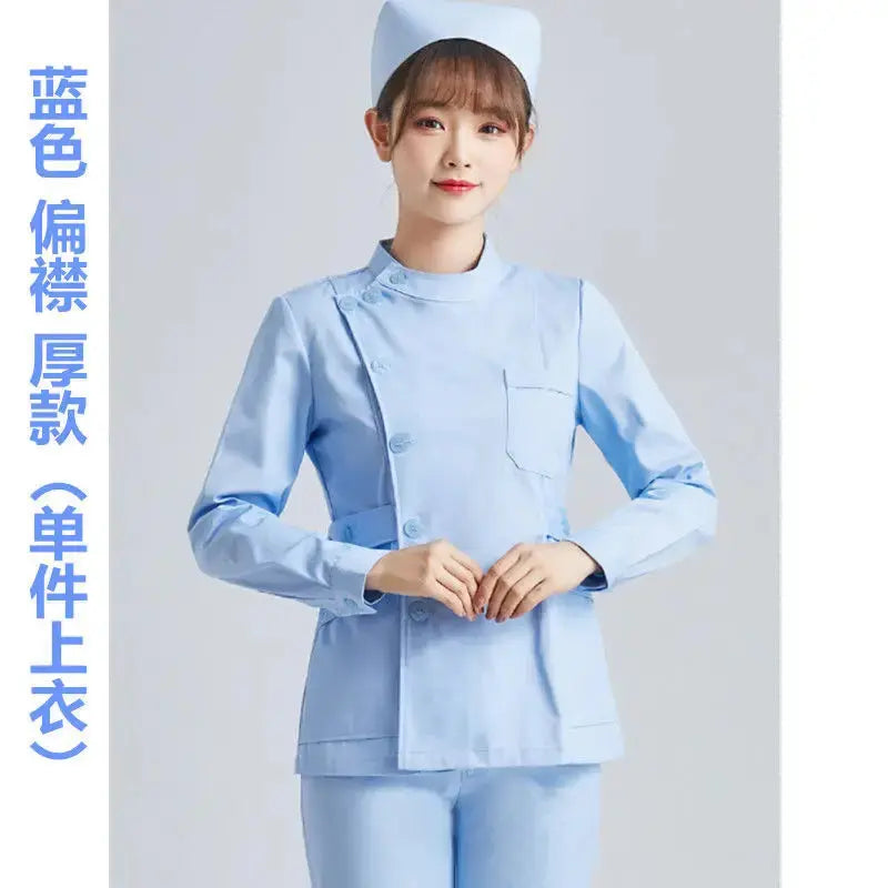 Elite White Krankenschwester Uniform - Frauen Kurzarm verstellbare Scrub Top CJdropshipping