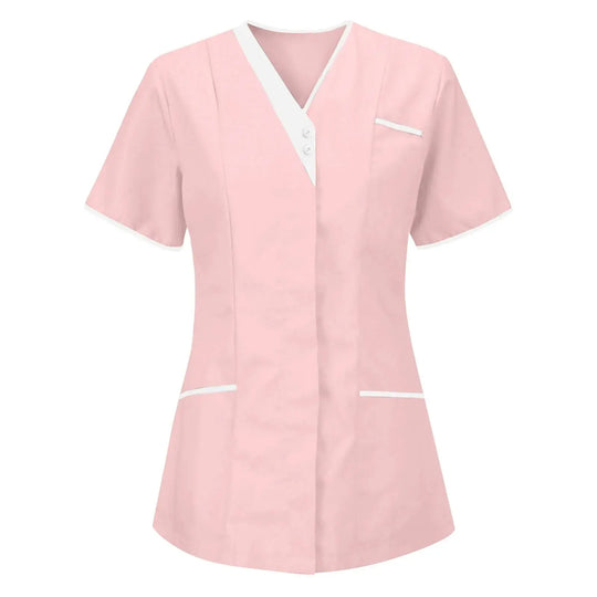Filipina Medical Elite ISHOWTIENDA - Ergonomische Kurzarm-Klinikuniform mit V-Ausschnitt CJdropshipping