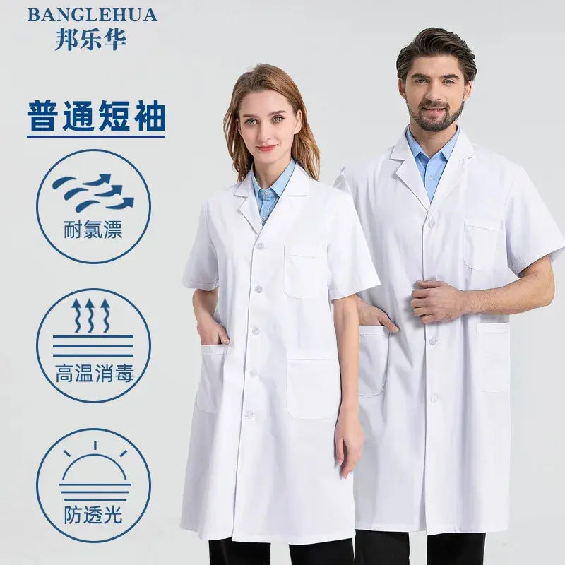 Medizinischer Kittel aus weißer Baumwolle und Polyester, Laborkittel für Wissenschaftler, Arbeitskleidung für Ärzte, Uniform, Lebensmittelkittel, Laborkittel, Herrenkittel MedSurgery Store For Digital Health