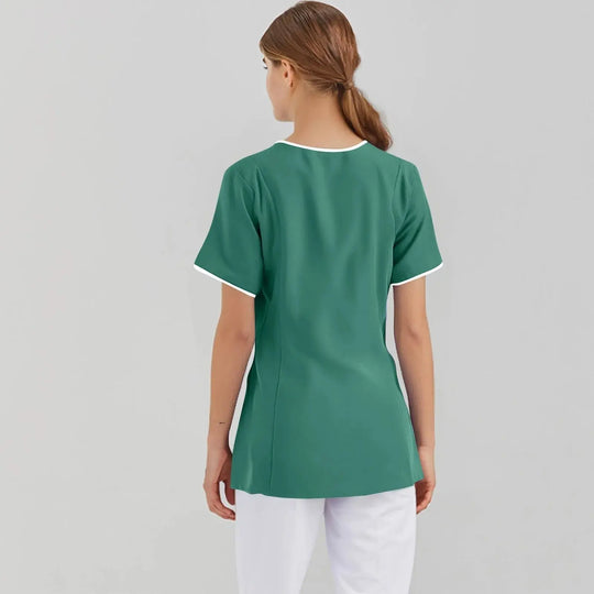 Filipina Medical Elite ISHOWTIENDA - Ergonomische Kurzarm-Klinikuniform mit V-Ausschnitt CJdropshipping
