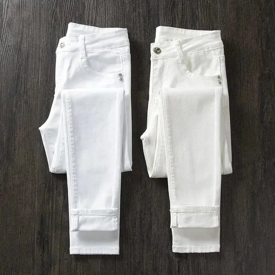 Weiße Skinny-Hose für Frauen, Skinny Jeans mit hoher Taille, Stretch, modisch, Frühling/Sommer/Herbst, 2022 MedSurgery Store For Digital Health